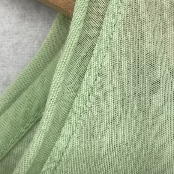 EILEEN FISHER Top M Fine Cotton Jersey Short Sleeve Rolled Hem Scoop Neck Green - Picture 6 of 10